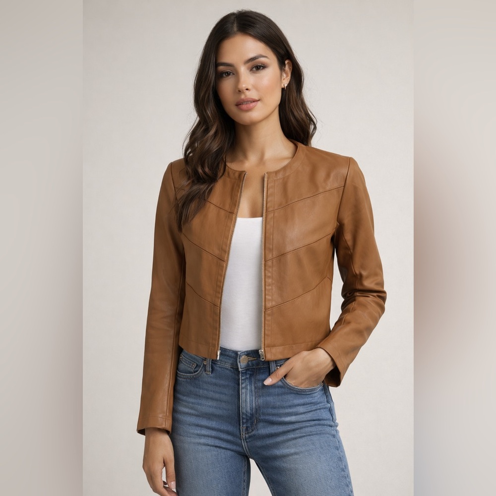 Women's Tan Leather Jacket